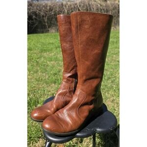 BORN Shoes Cognac Brown Leather Tall Boots  7M D86137